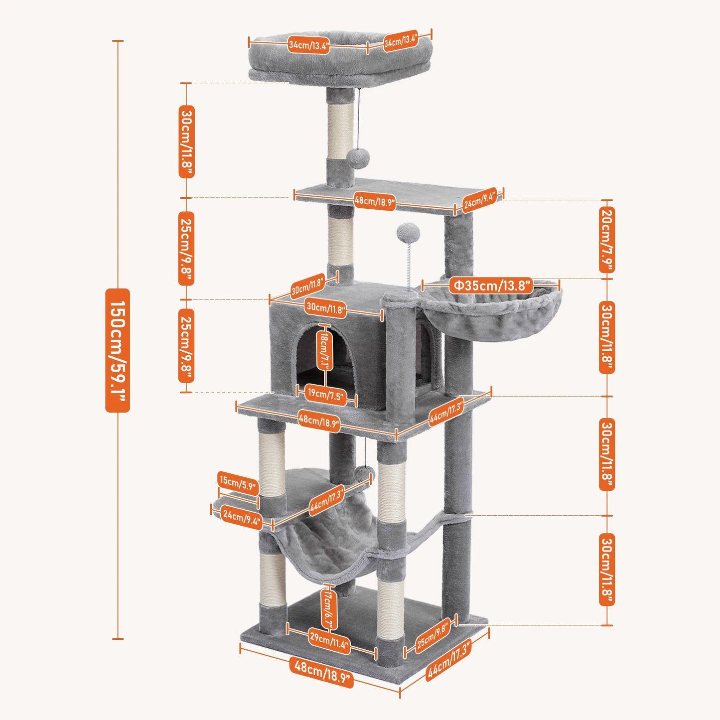Multi-Level Cat Tree & Tower Perch, Cat & Kitten playground
