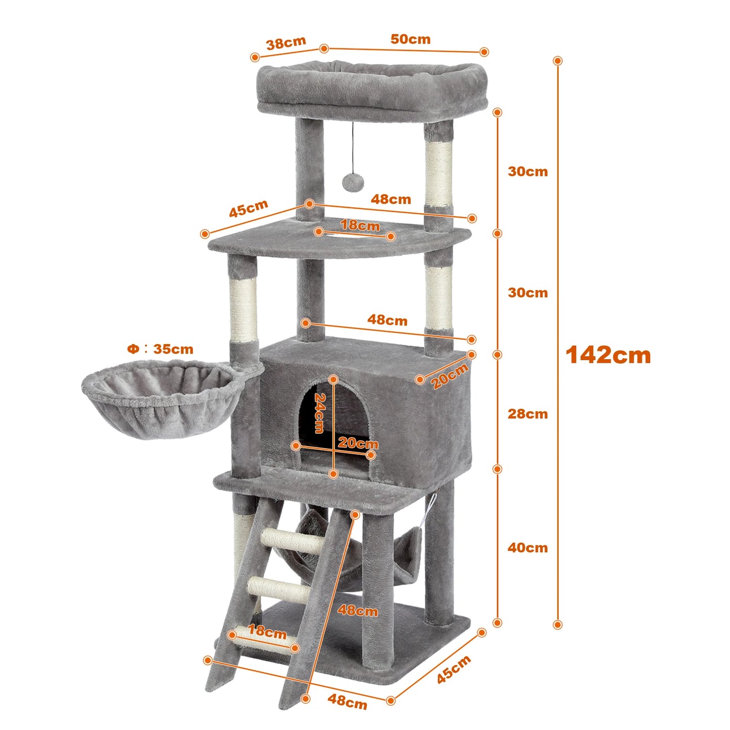 Multi-Level Cat Tree & Tower Perch, Cat & Kitten playground