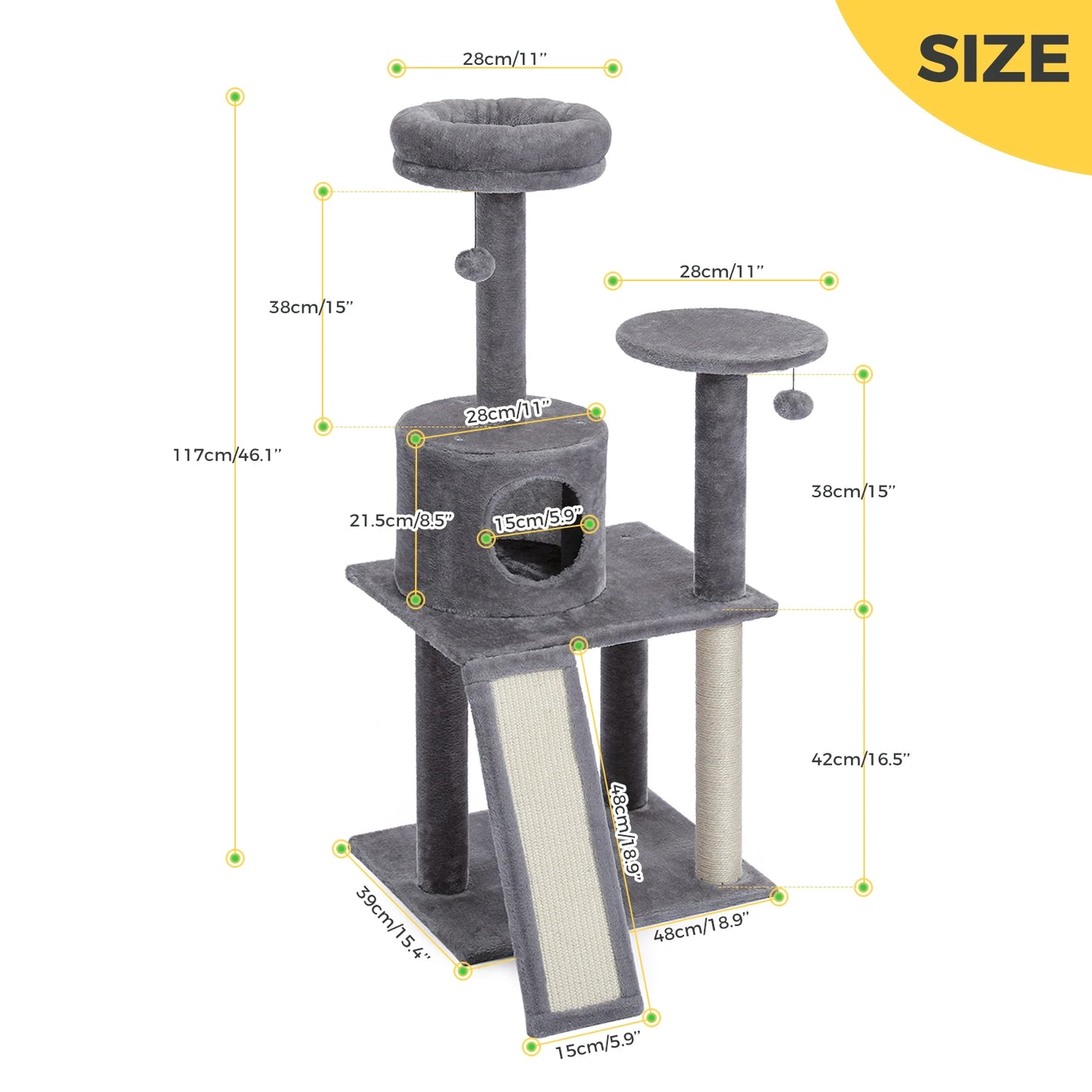 Multi-Level Cat Tree & Tower Perch, Cat & Kitten playground