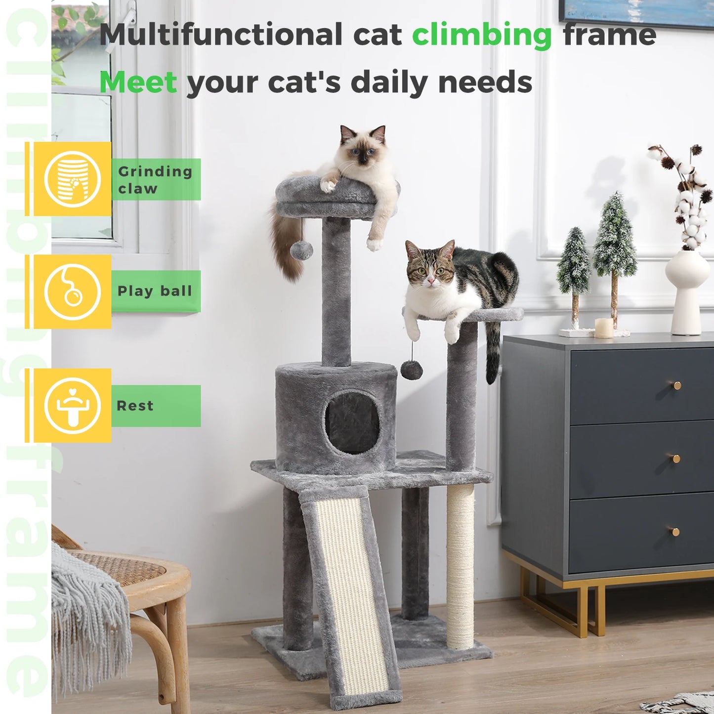 Multi-Level Cat Tree & Tower Perch, Cat & Kitten playground
