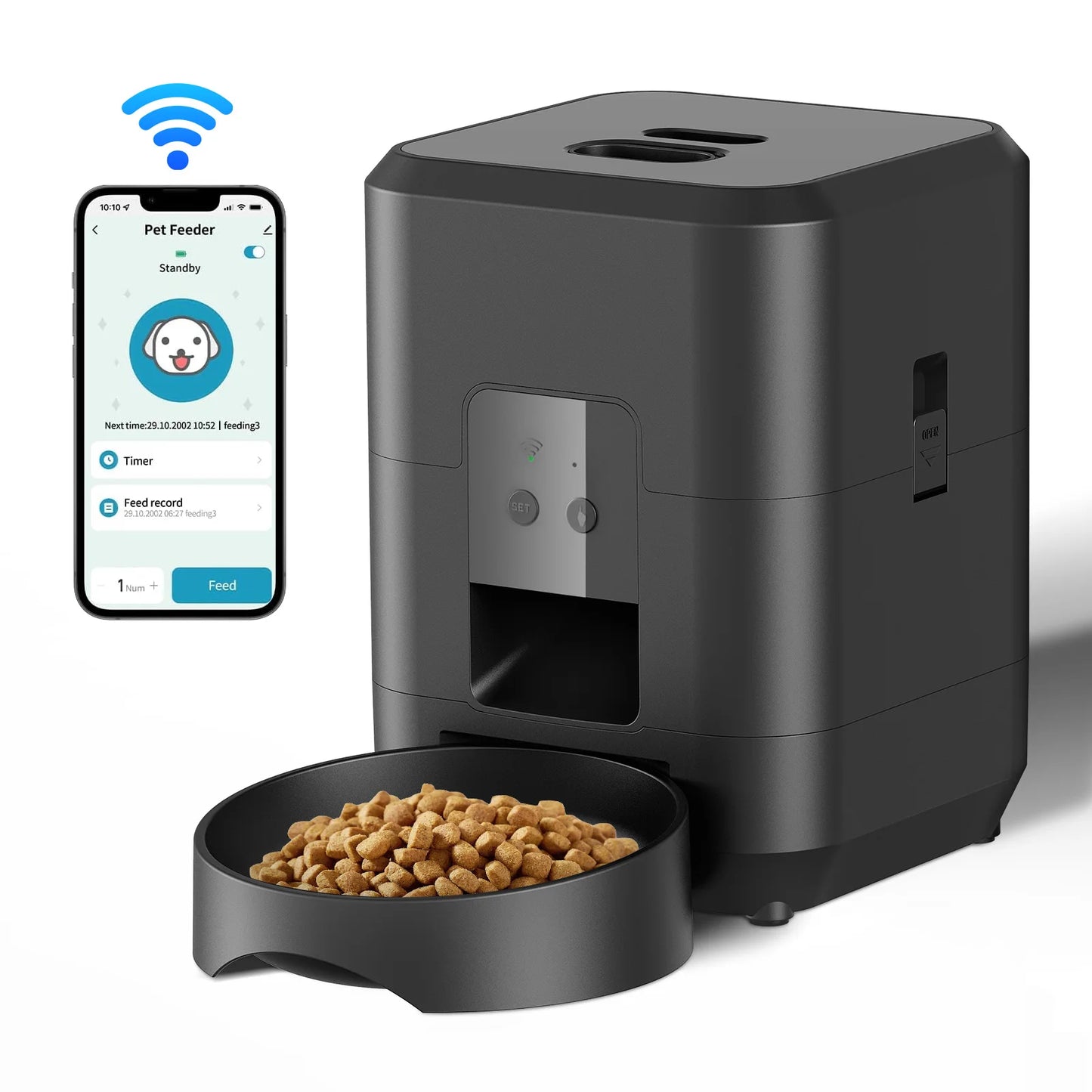 Smart WiFi Automatic Pet Feeder – App-Controlled Food Dispenser for Cats & Small Dogs
