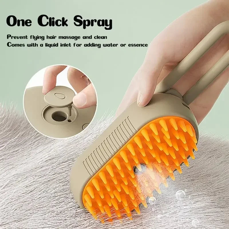 Self-Cleaning Silicone Pet Grooming Brush for Cats and Dogs