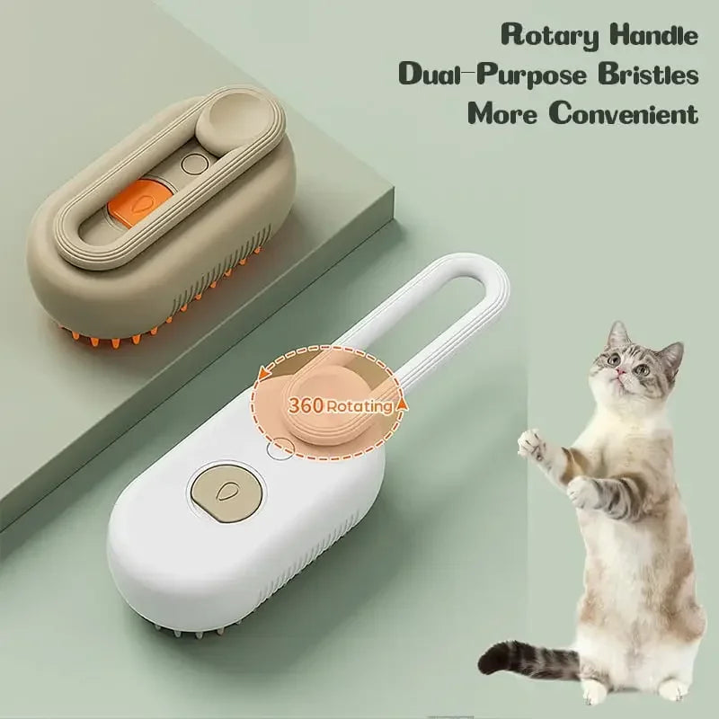 Self-Cleaning Silicone Pet Grooming Brush for Cats and Dogs
