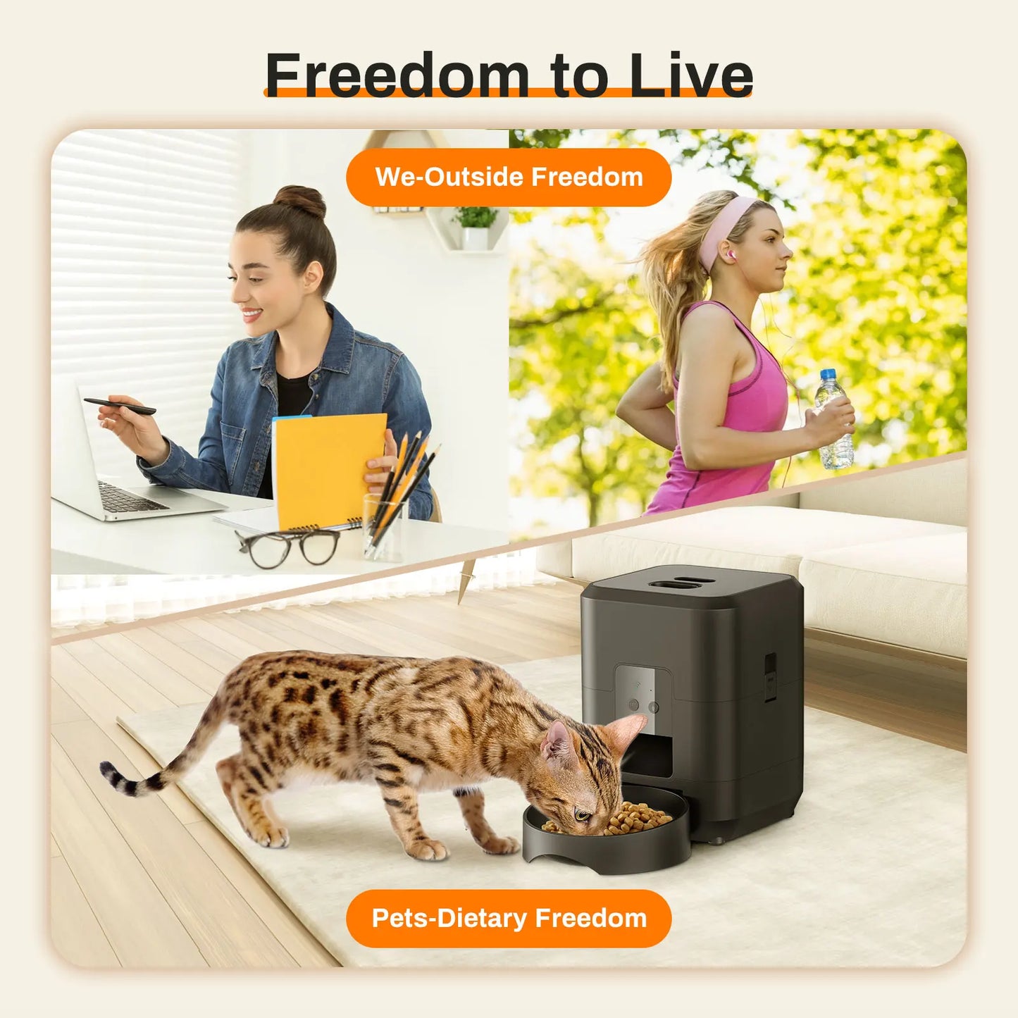 Smart WiFi Automatic Pet Feeder – App-Controlled Food Dispenser for Cats & Small Dogs